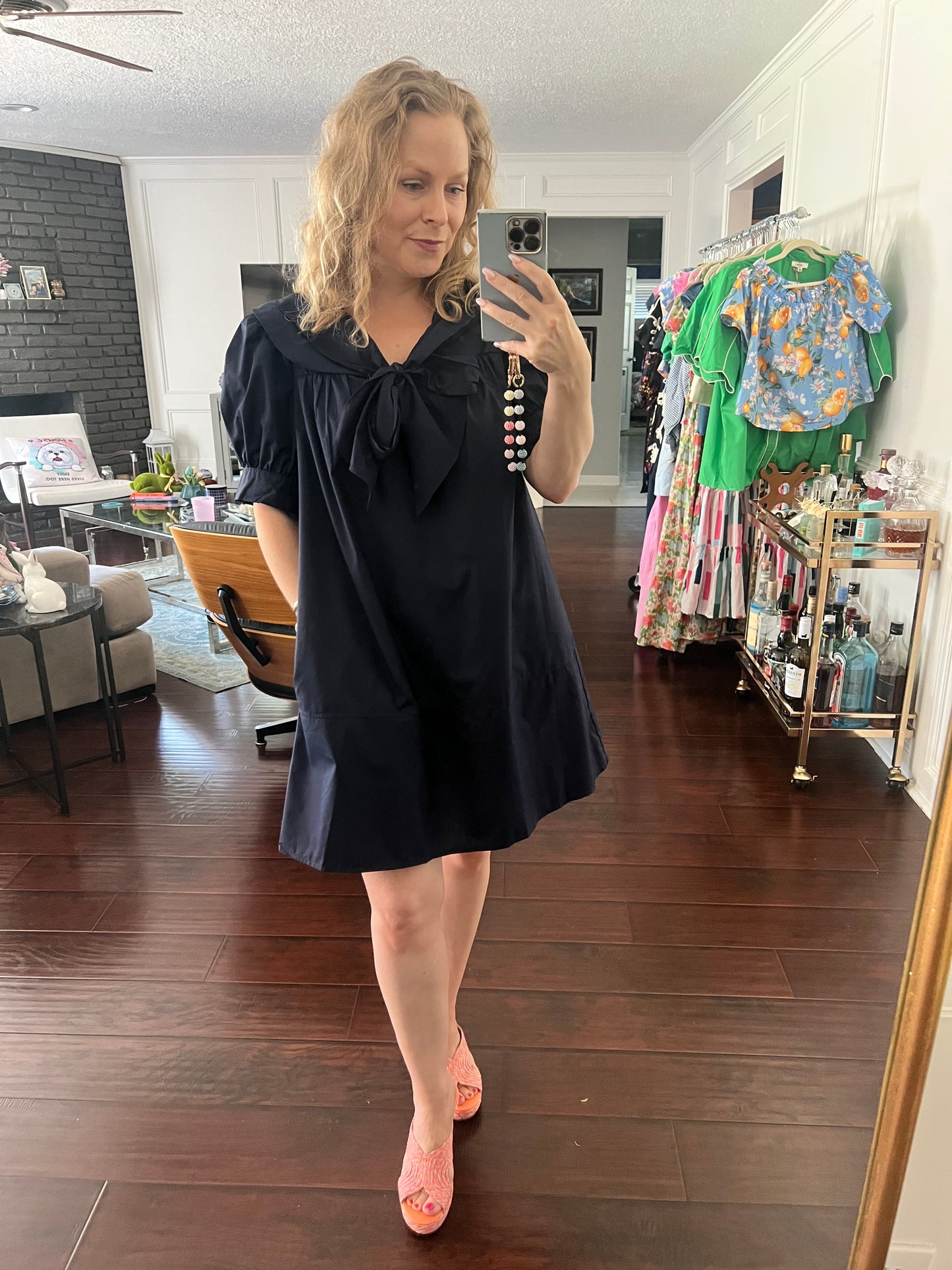 The Margot Puff Sleeve Sailor Dress