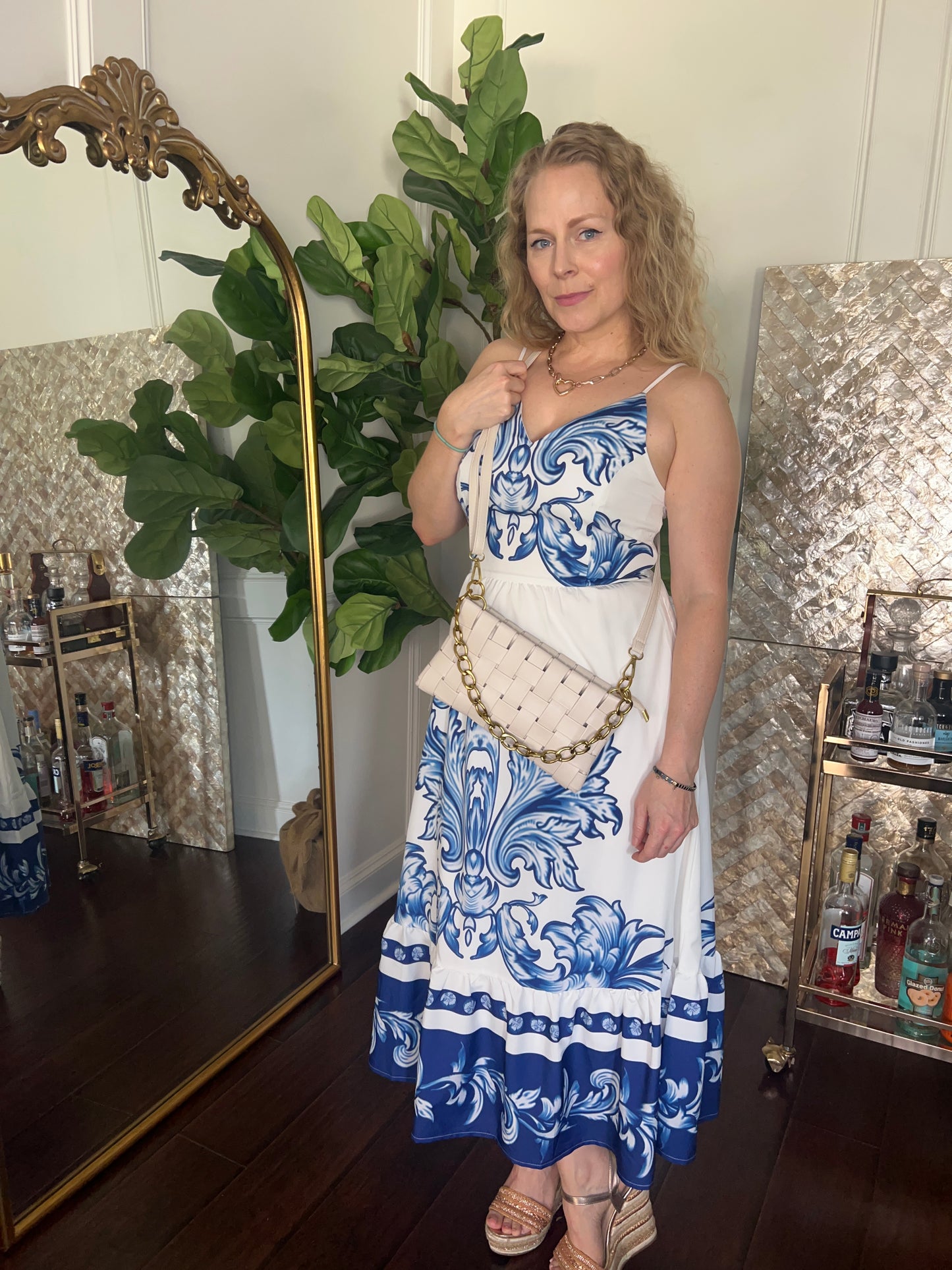 Clearance Woven Vegan Leather Handbag