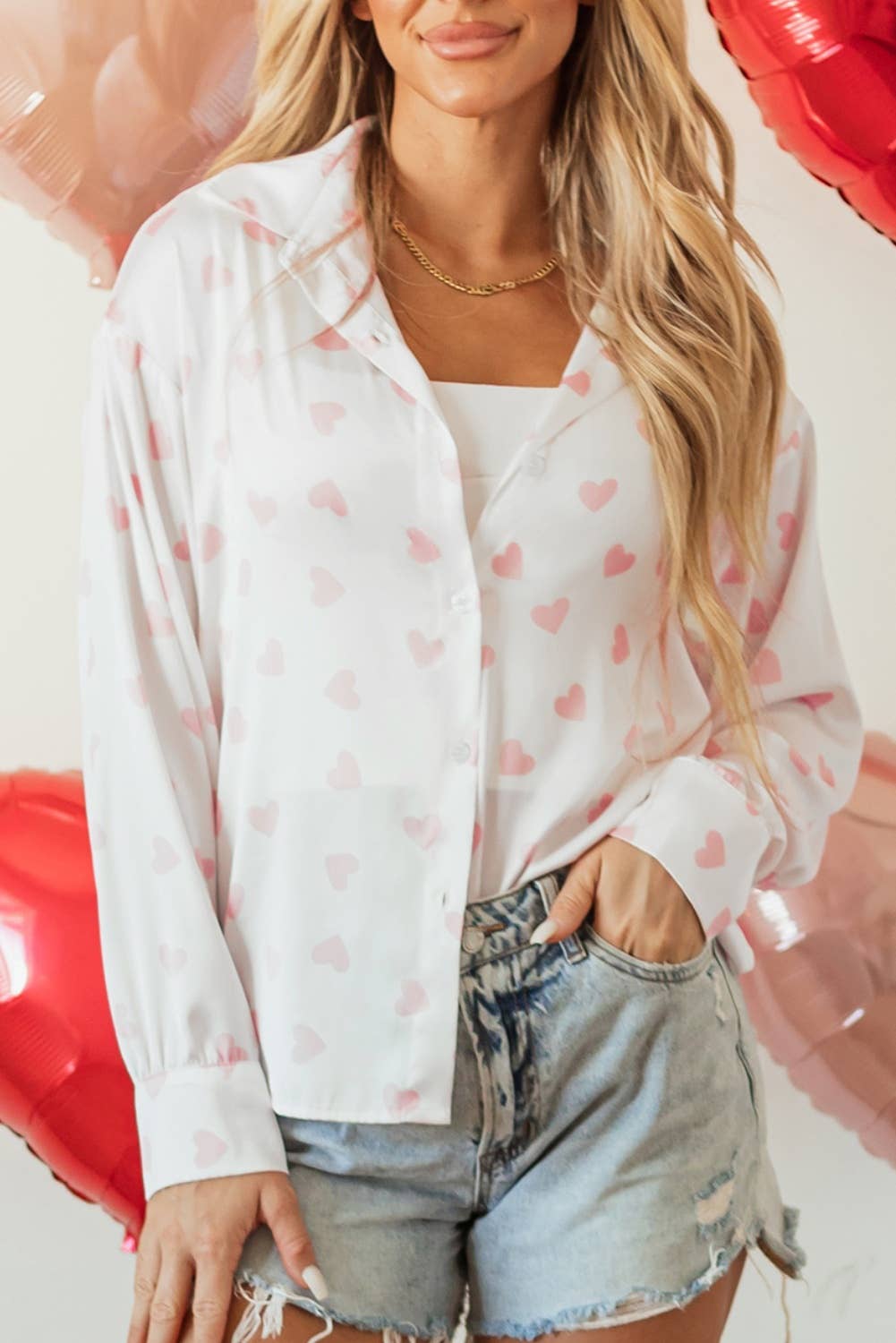 Clearance Sweet Heart Button Down top