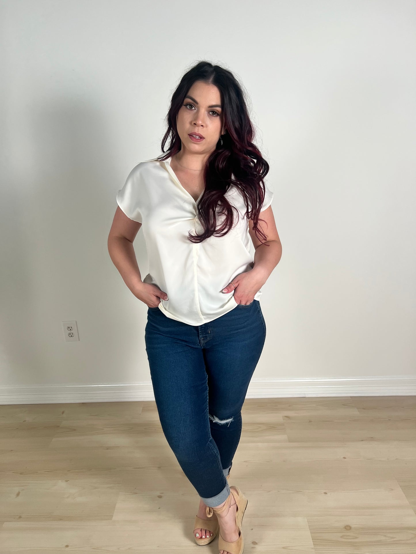 Claire V-neck blouse