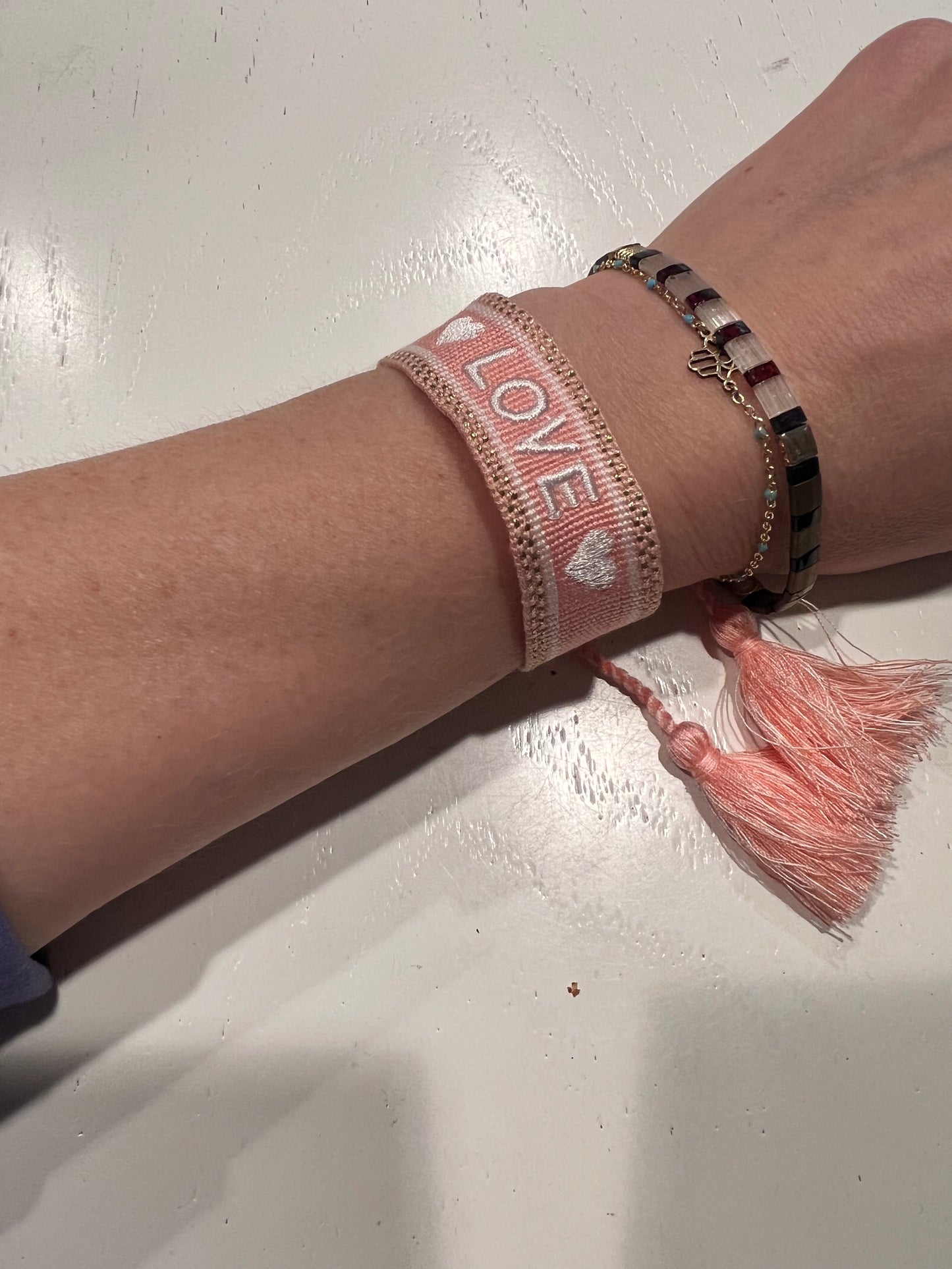 Embroidered LOVE bracelet