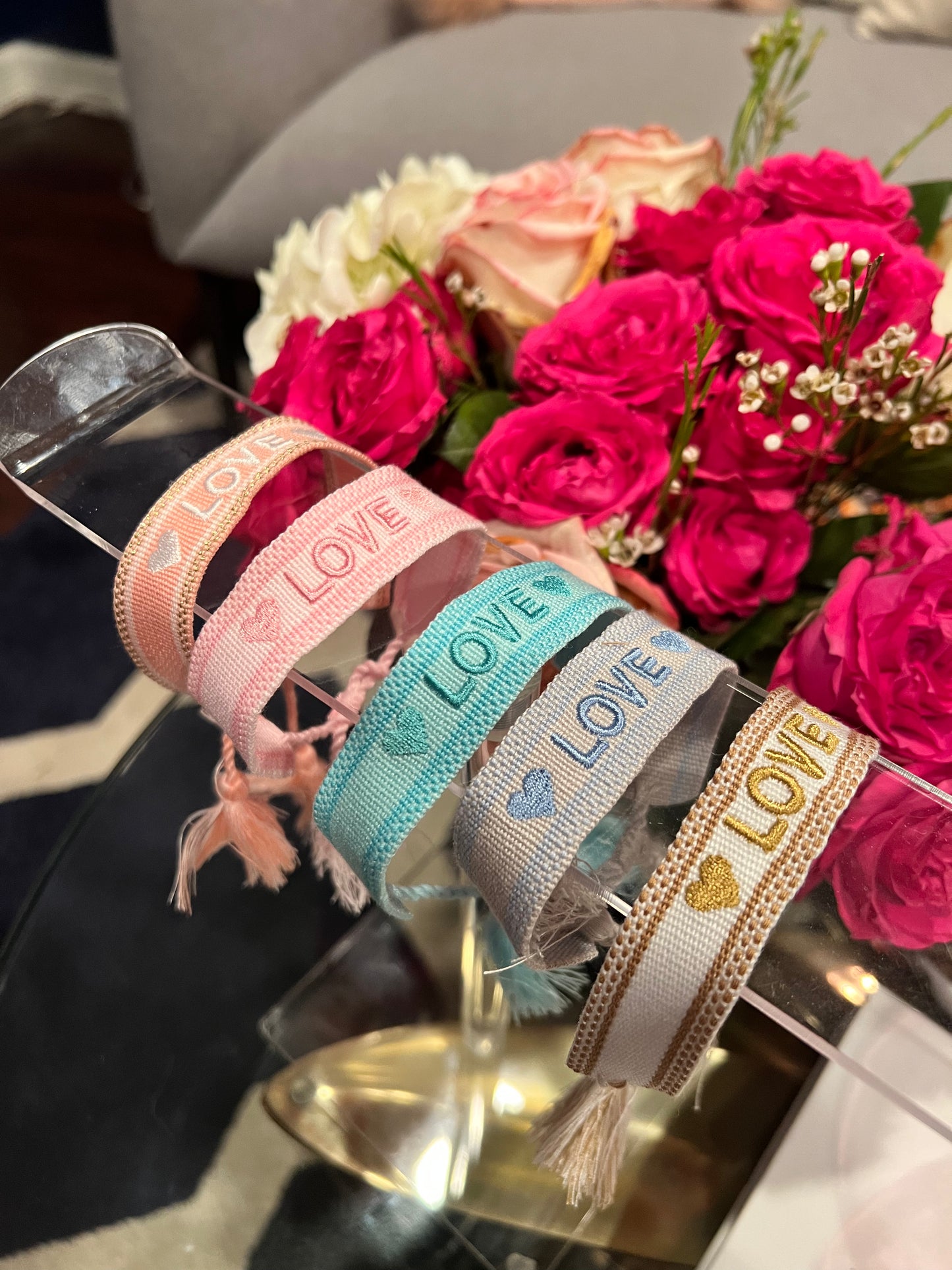 Embroidered LOVE bracelet