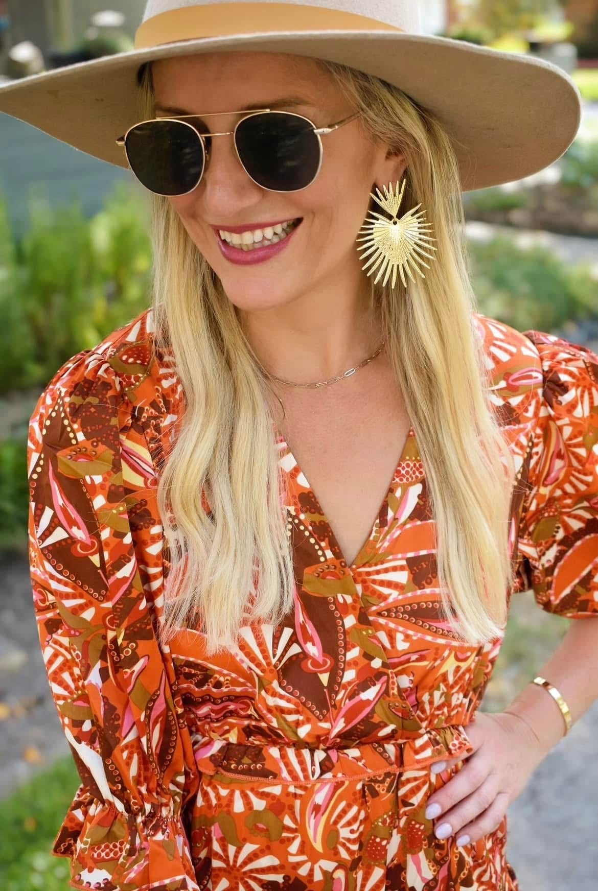 Sedona Rust Ruffle Tiered Dress