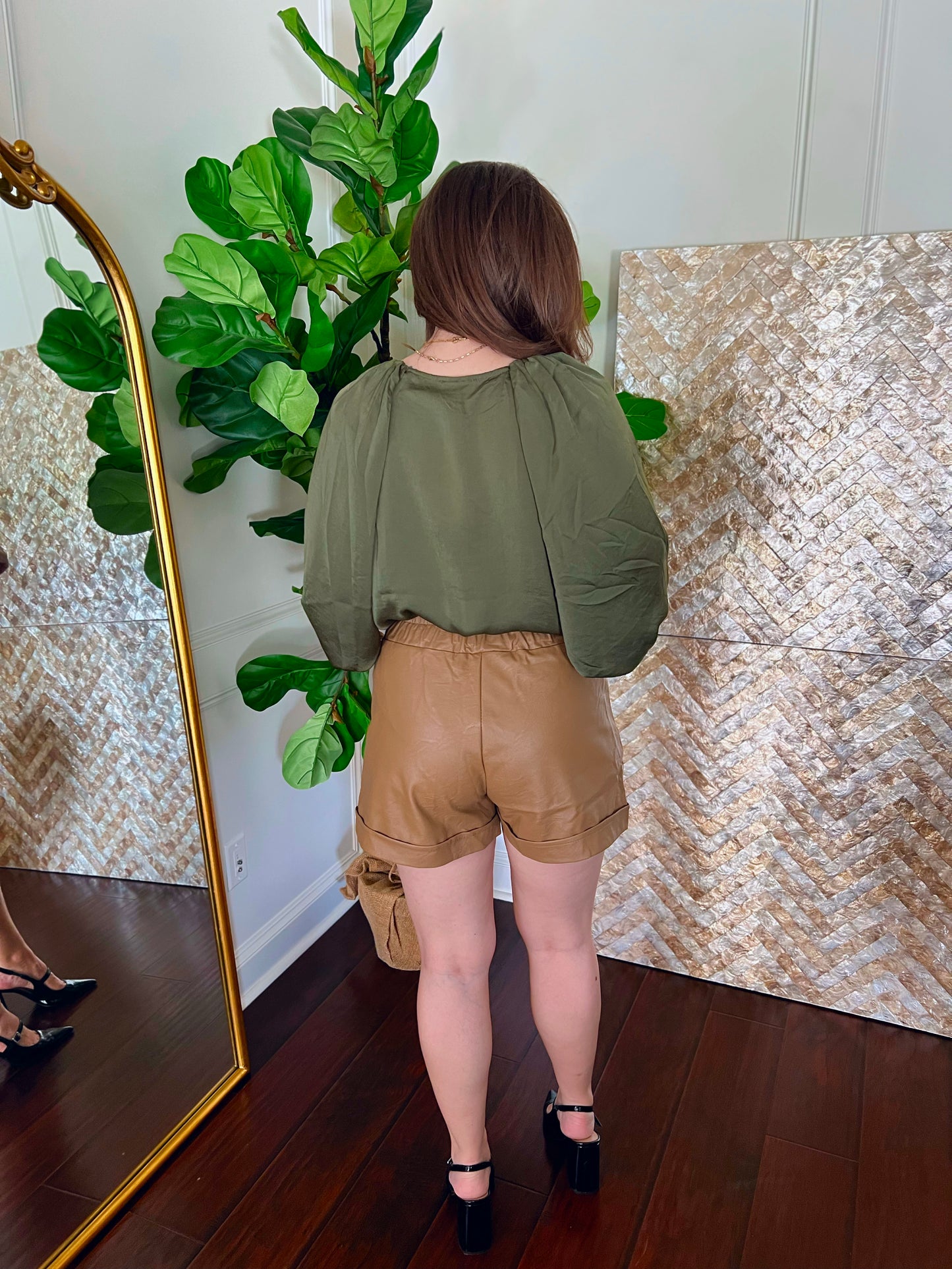 Faux the Record Leather Shorts