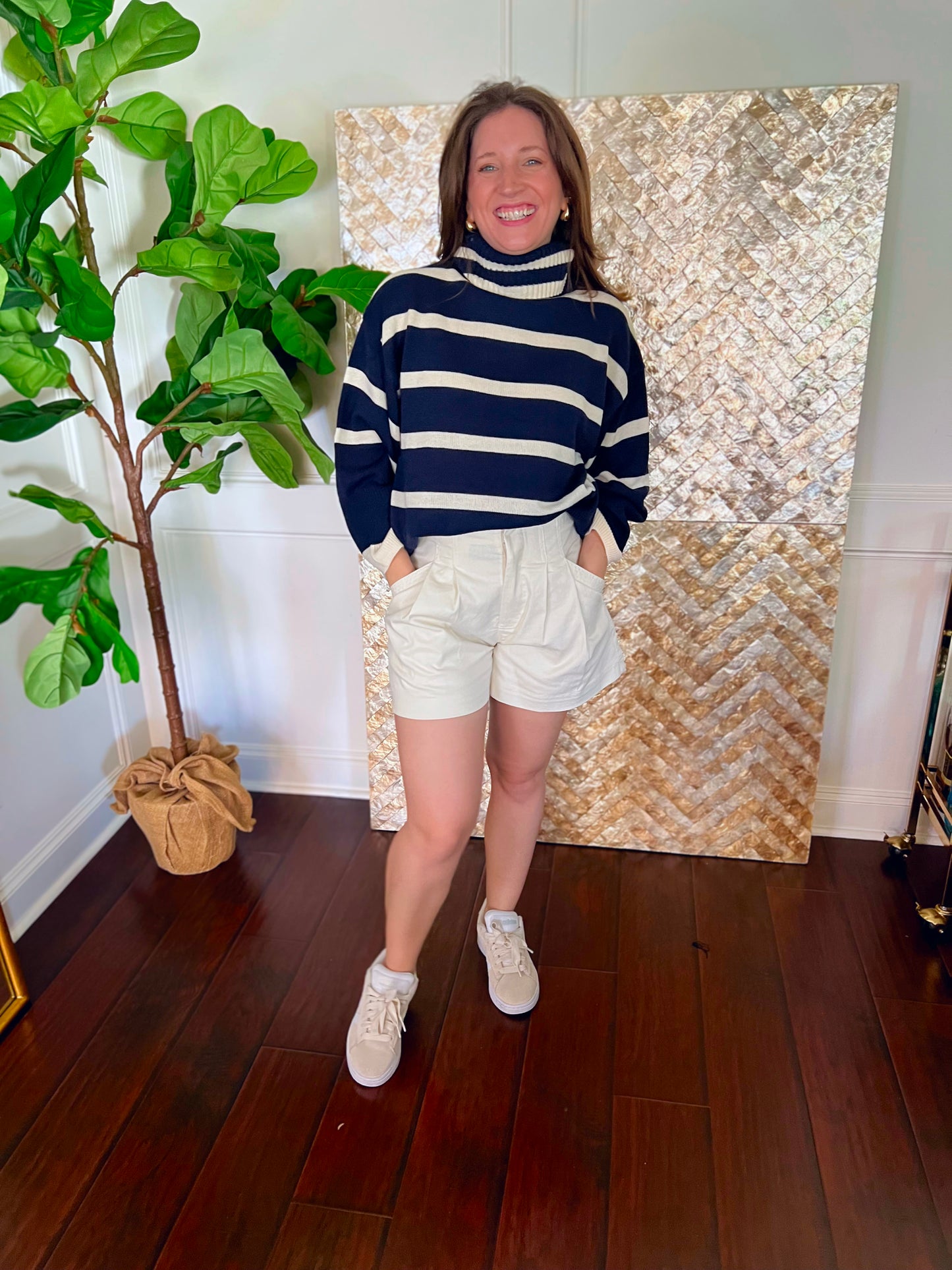 Laura Striped Turtleneck Sweater