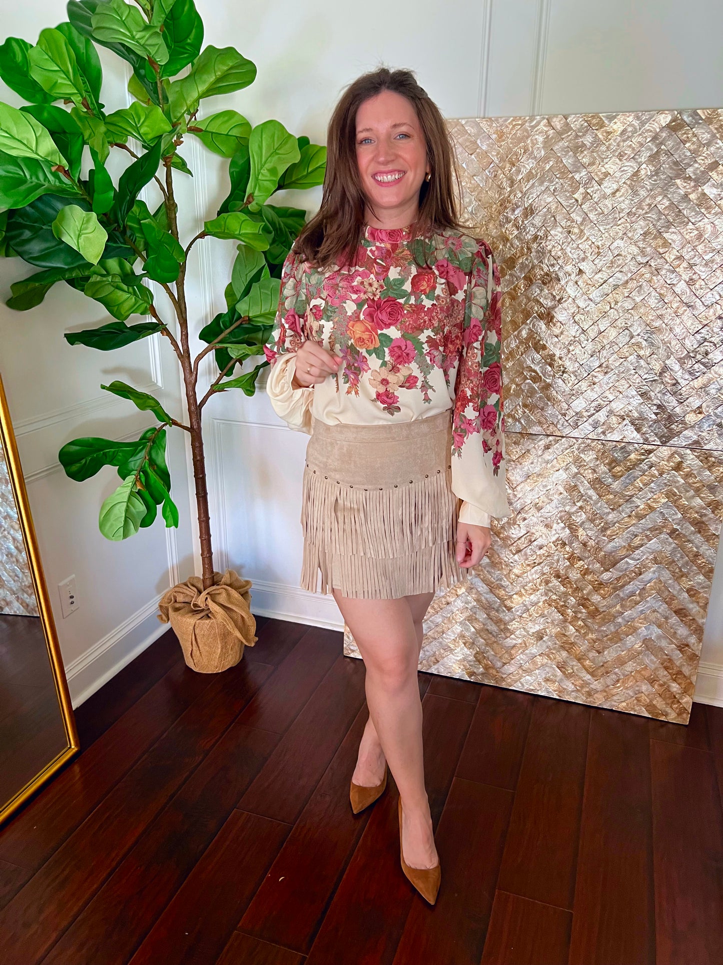 Clearance Sally Suede Tassel Skirt Small and Med