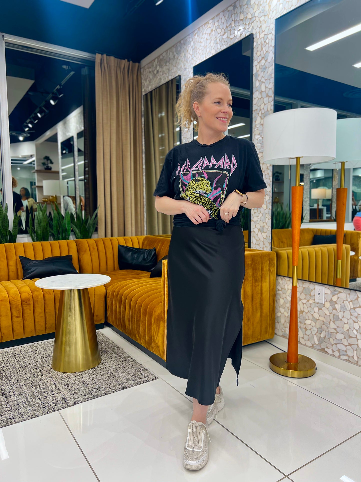 Bond Girl Black Midi Slip Dress