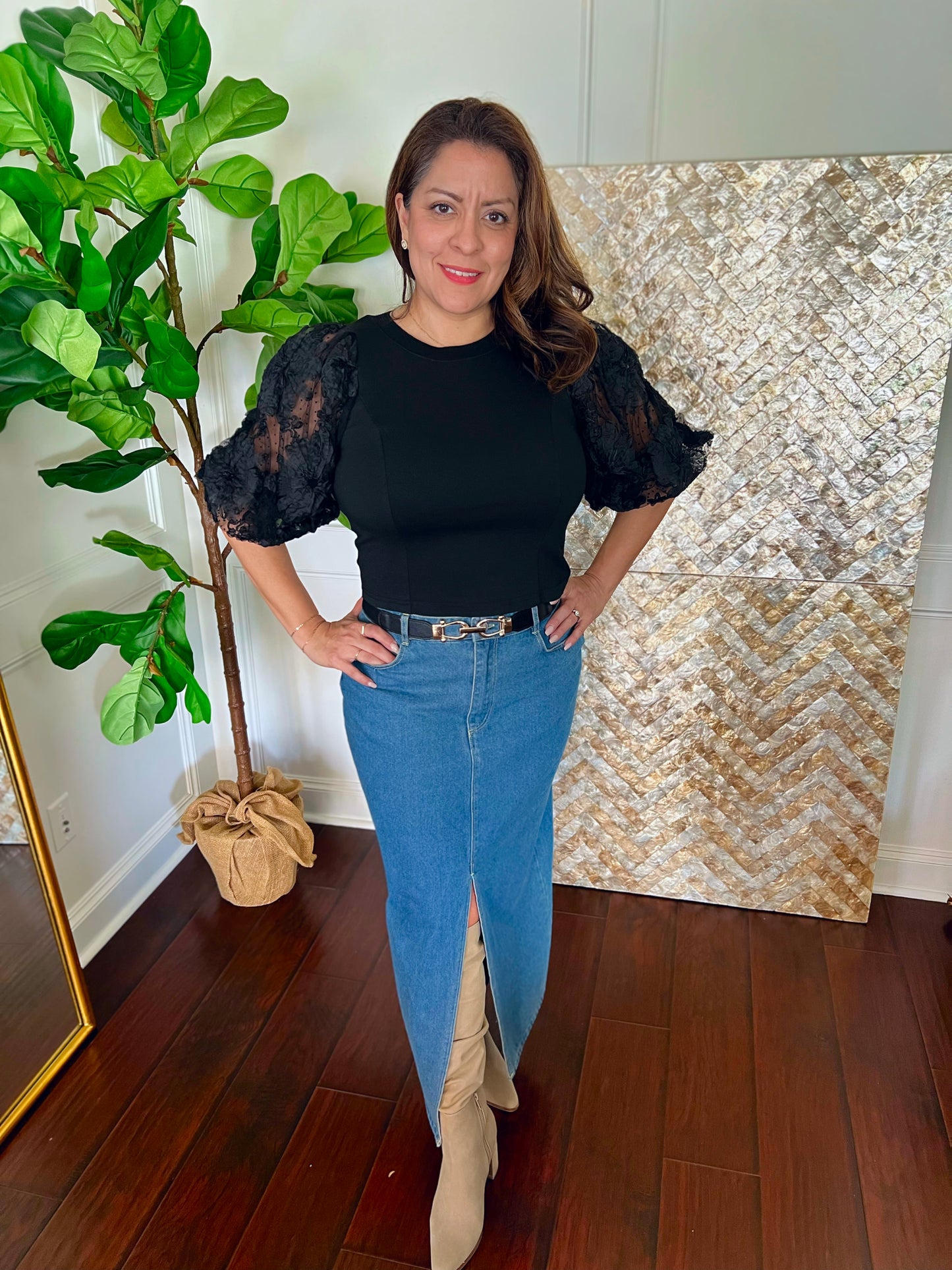 Donna Floral Puff Sleeve Top