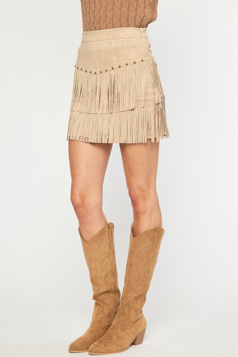 Clearance Sally Suede Tassel Skirt Small and Med