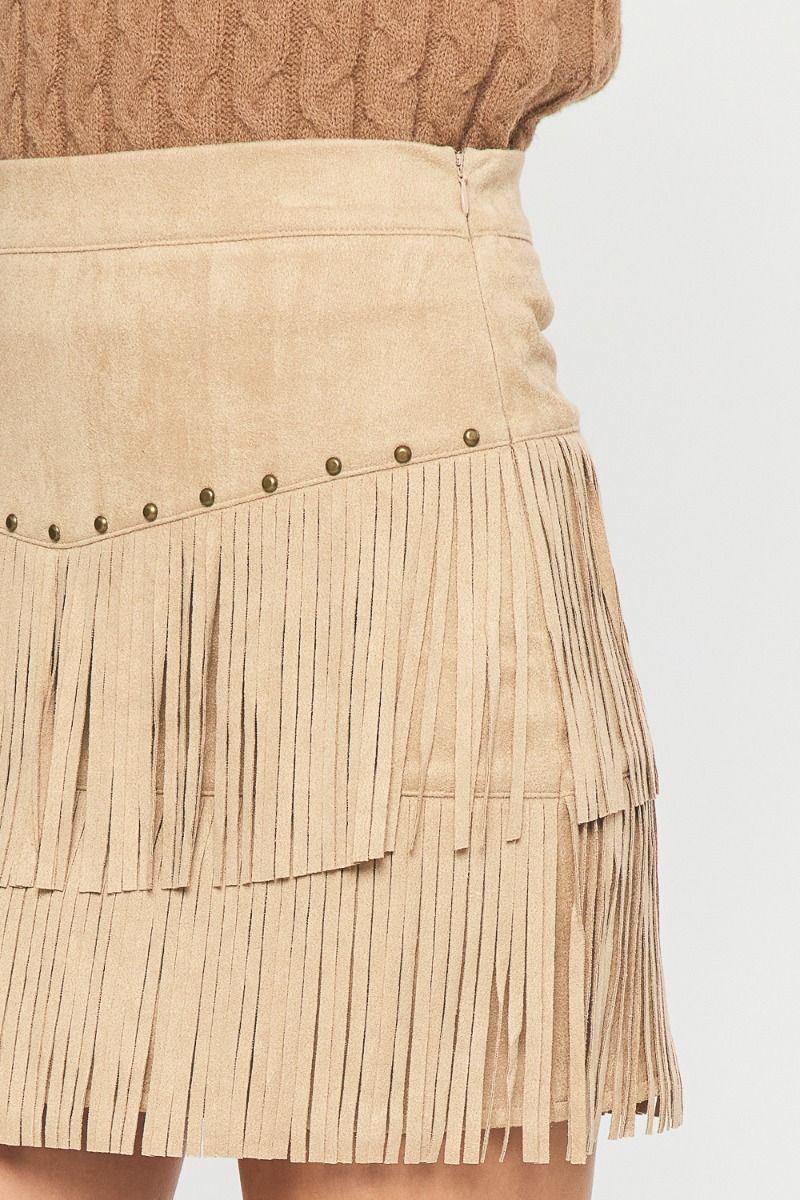Clearance Sally Suede Tassel Skirt Small and Med