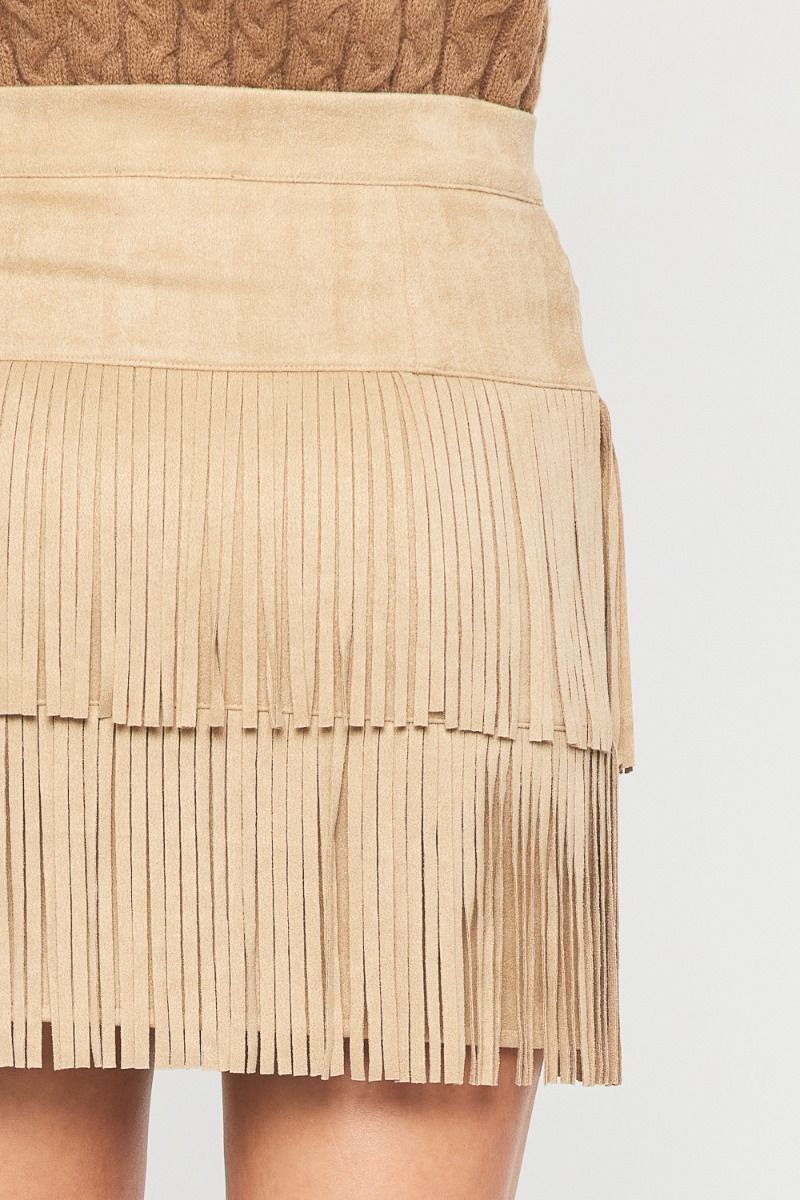 Clearance Sally Suede Tassel Skirt Small and Med