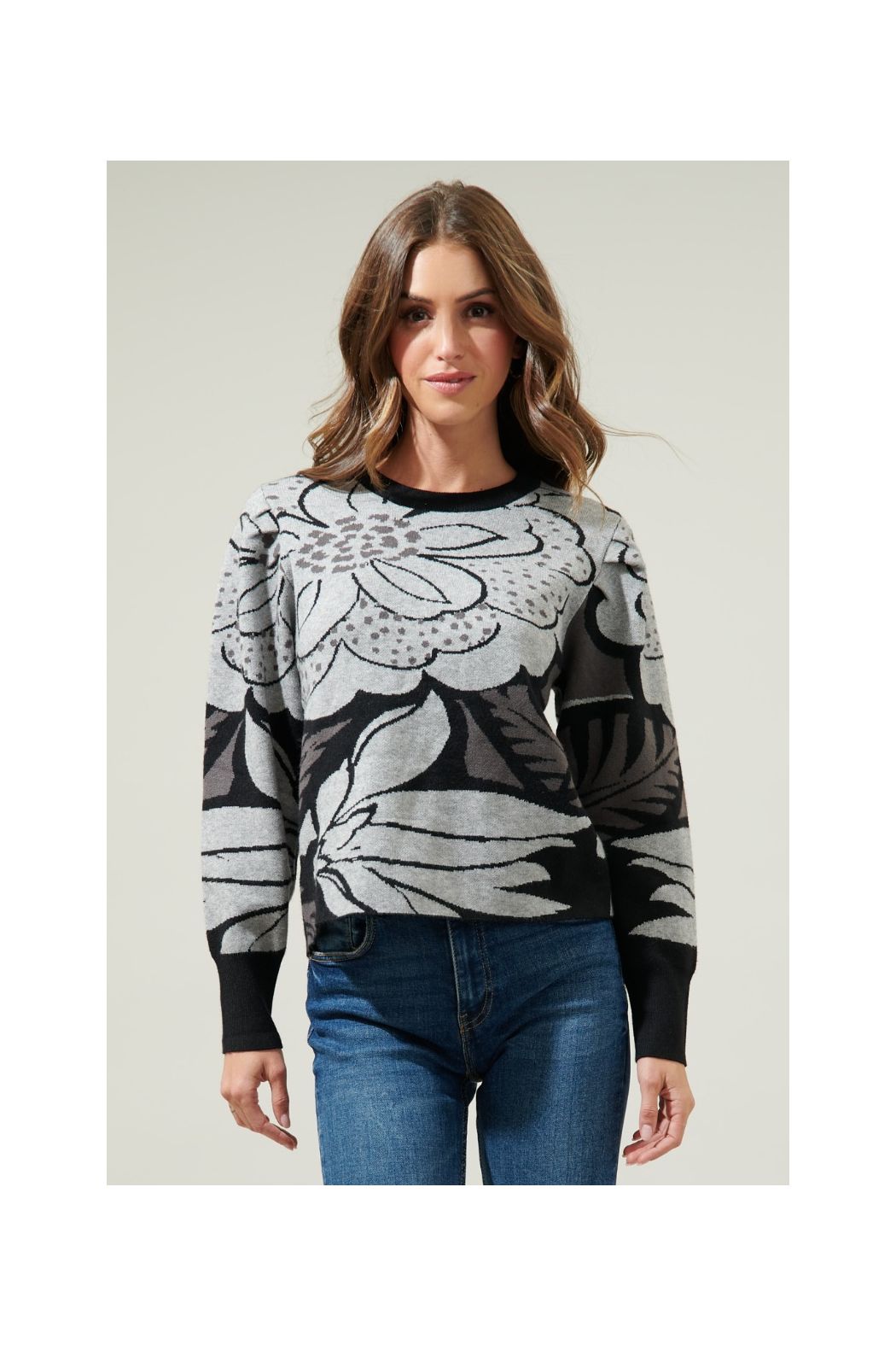 Clearance Zoe Floral Sweater Medium and Large