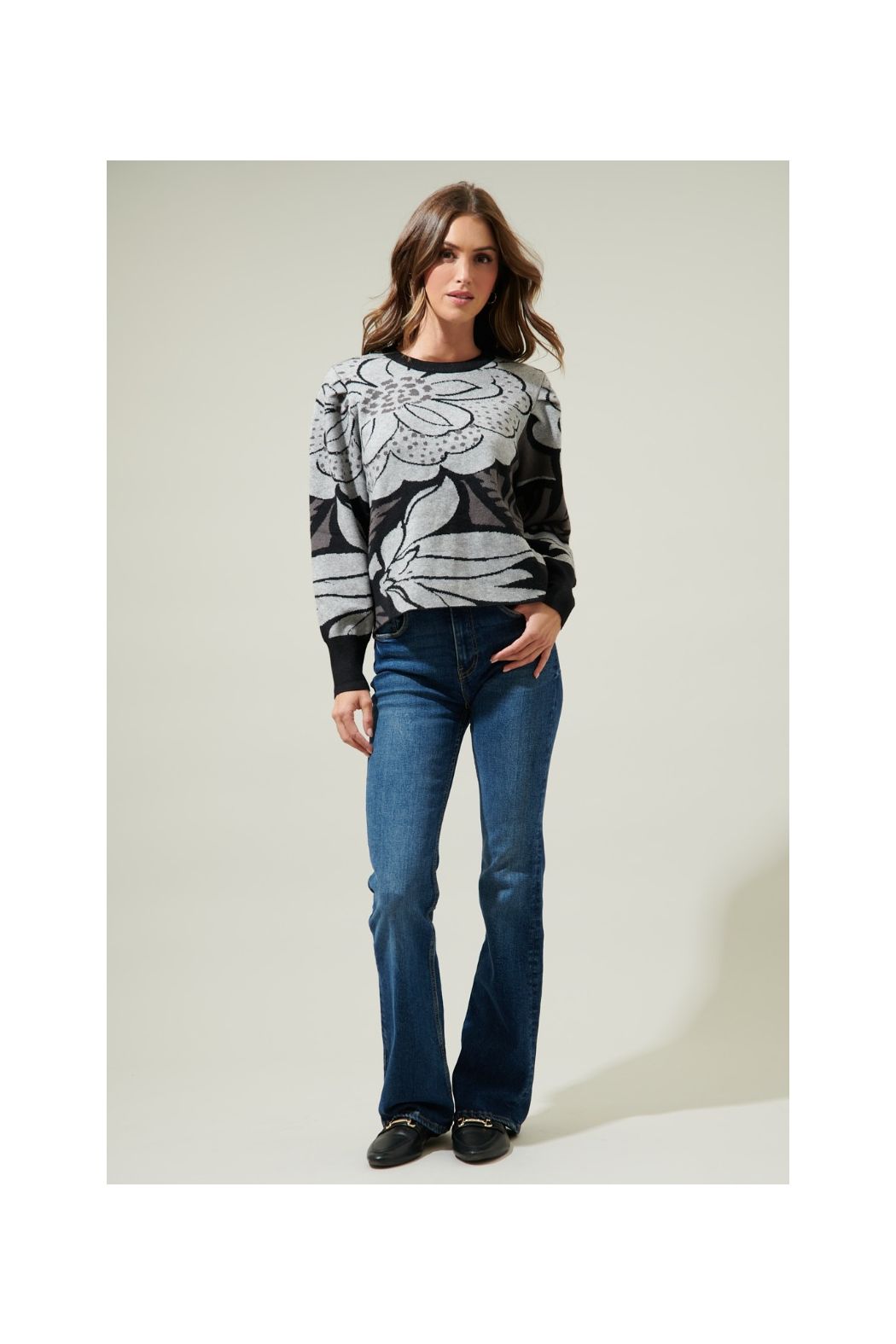Clearance Zoe Floral Sweater Medium and Large