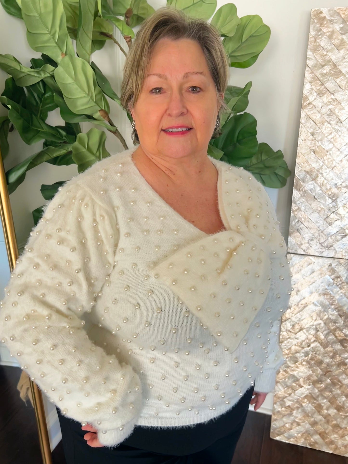 Priscilla Pearl  Bow Sweater