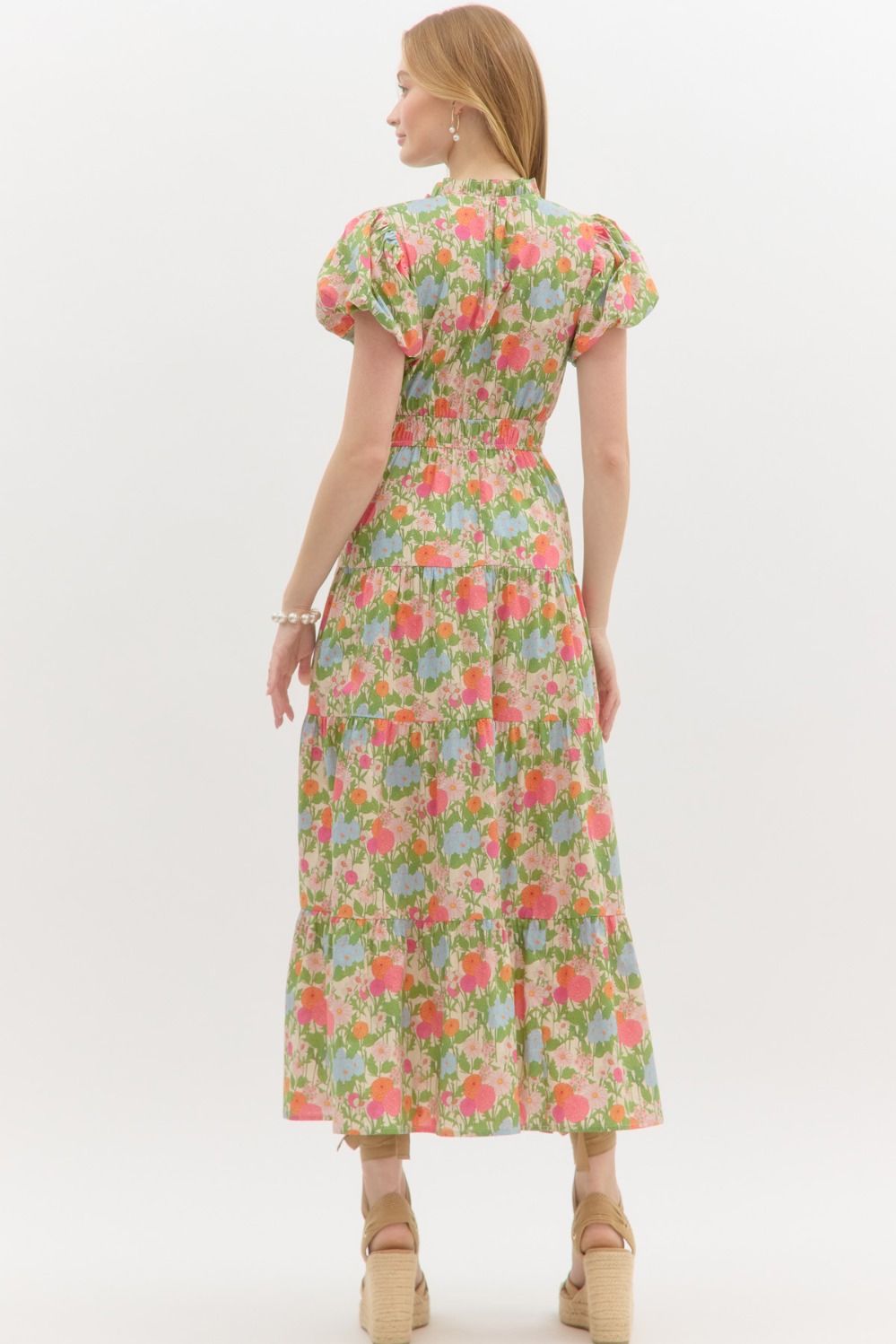Marigold Floral Midi Dress