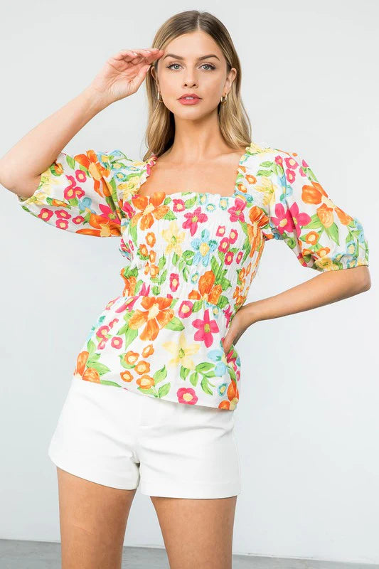 Poppy Flirty Floral Top