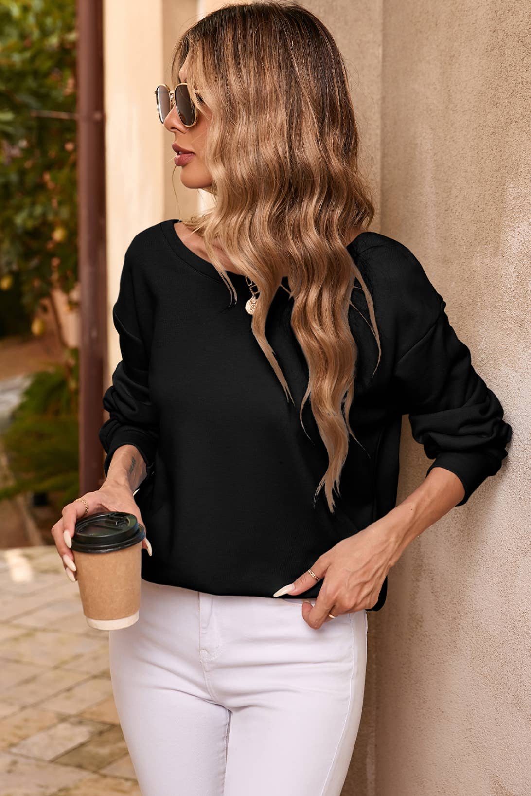 Stephanie Bowknot Dewback Round Neck Sweatshirt