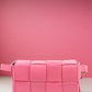 The Lola Woven Vegan Leather Belt Bag – Hot Pink