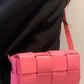 The Lola Woven Vegan Leather Belt Bag – Hot Pink