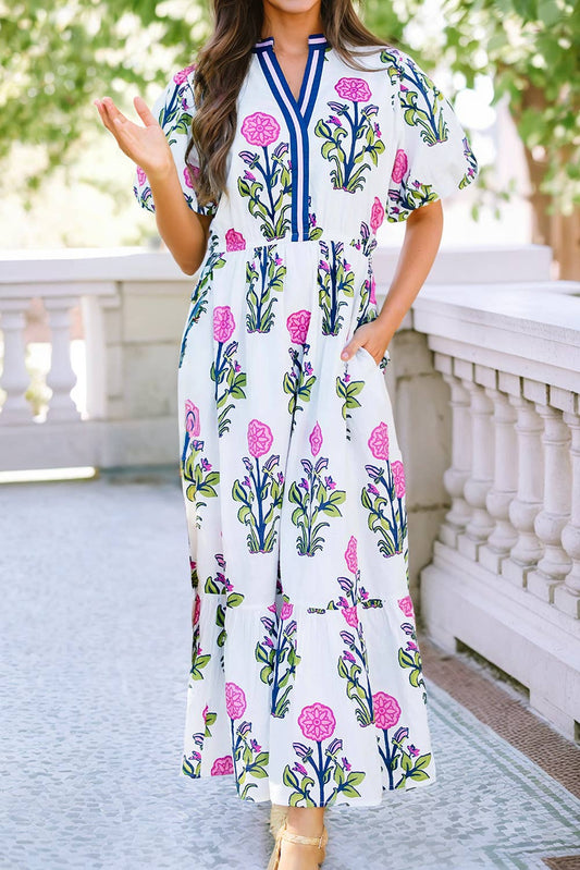 Poppy Puff Short Maxi Dress