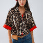 Lydia Leopard Button Down Blouse