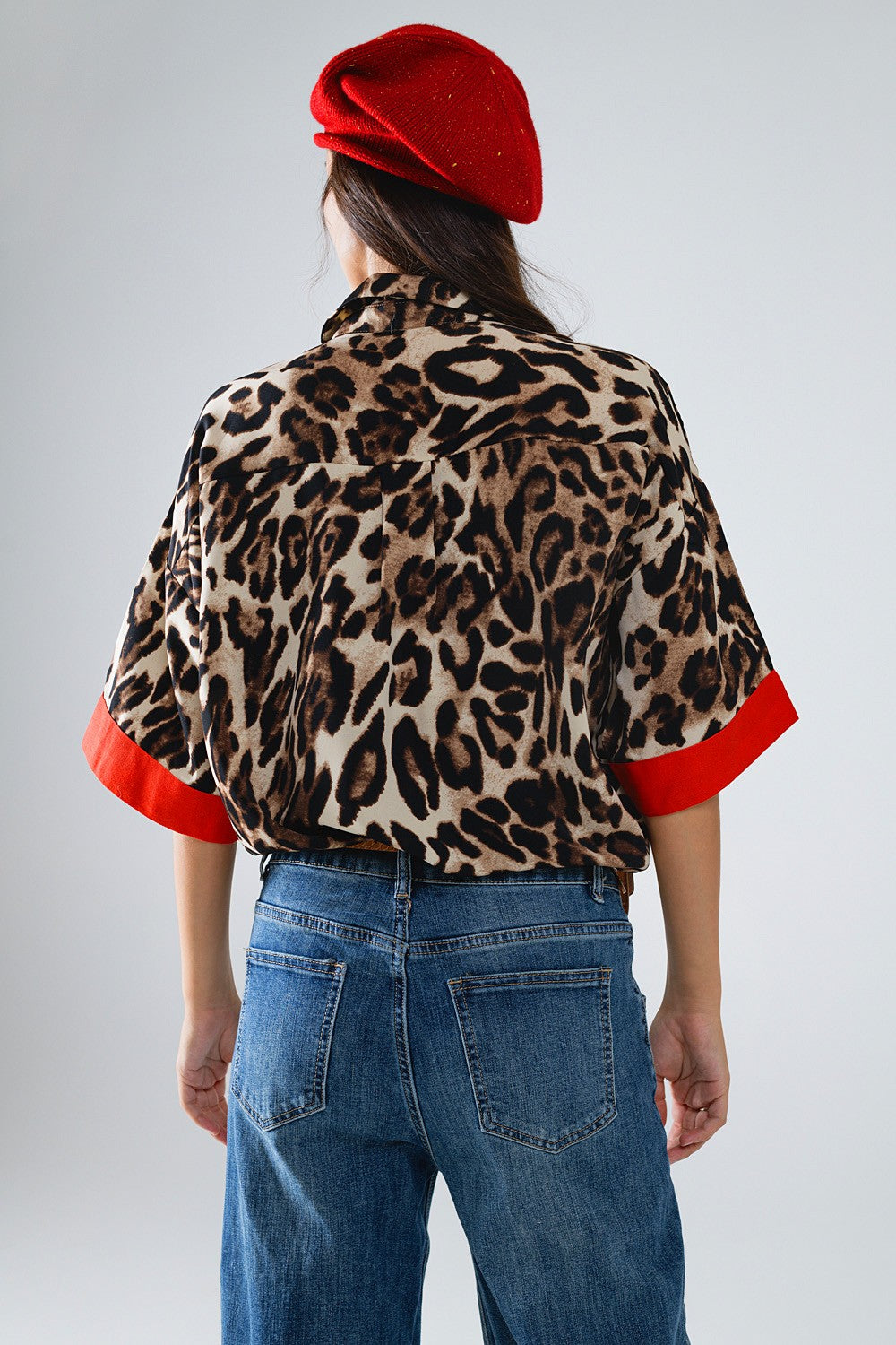 Lydia Leopard Button Down Blouse