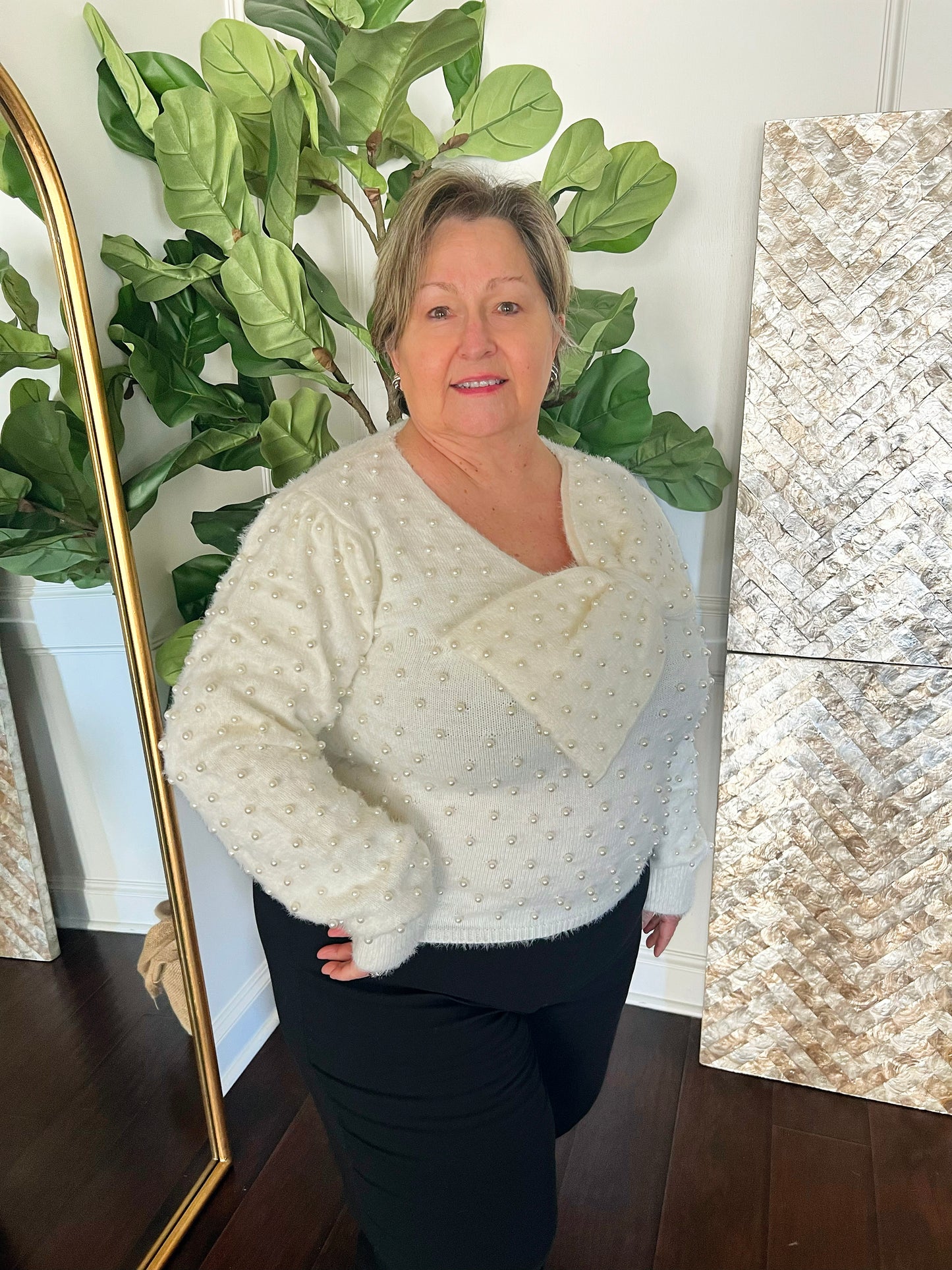 Priscilla Pearl  Bow Sweater