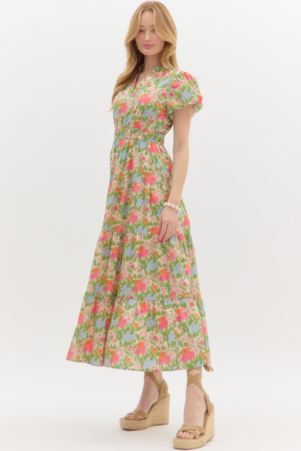 Marigold Floral Midi Dress