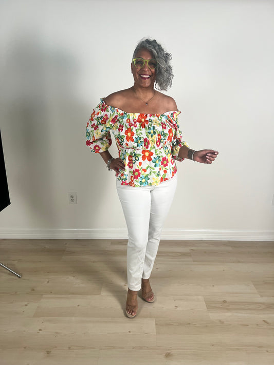 Poppy Flirty Floral Top