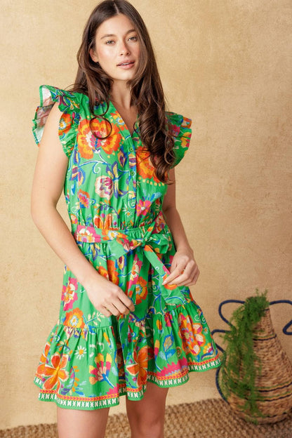 Jade Floral Mini Dress