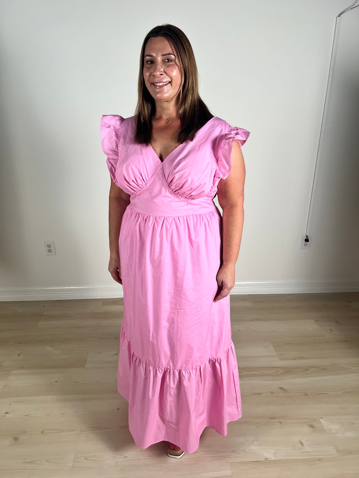Emily Poplin Tie-Back Maxi Dress