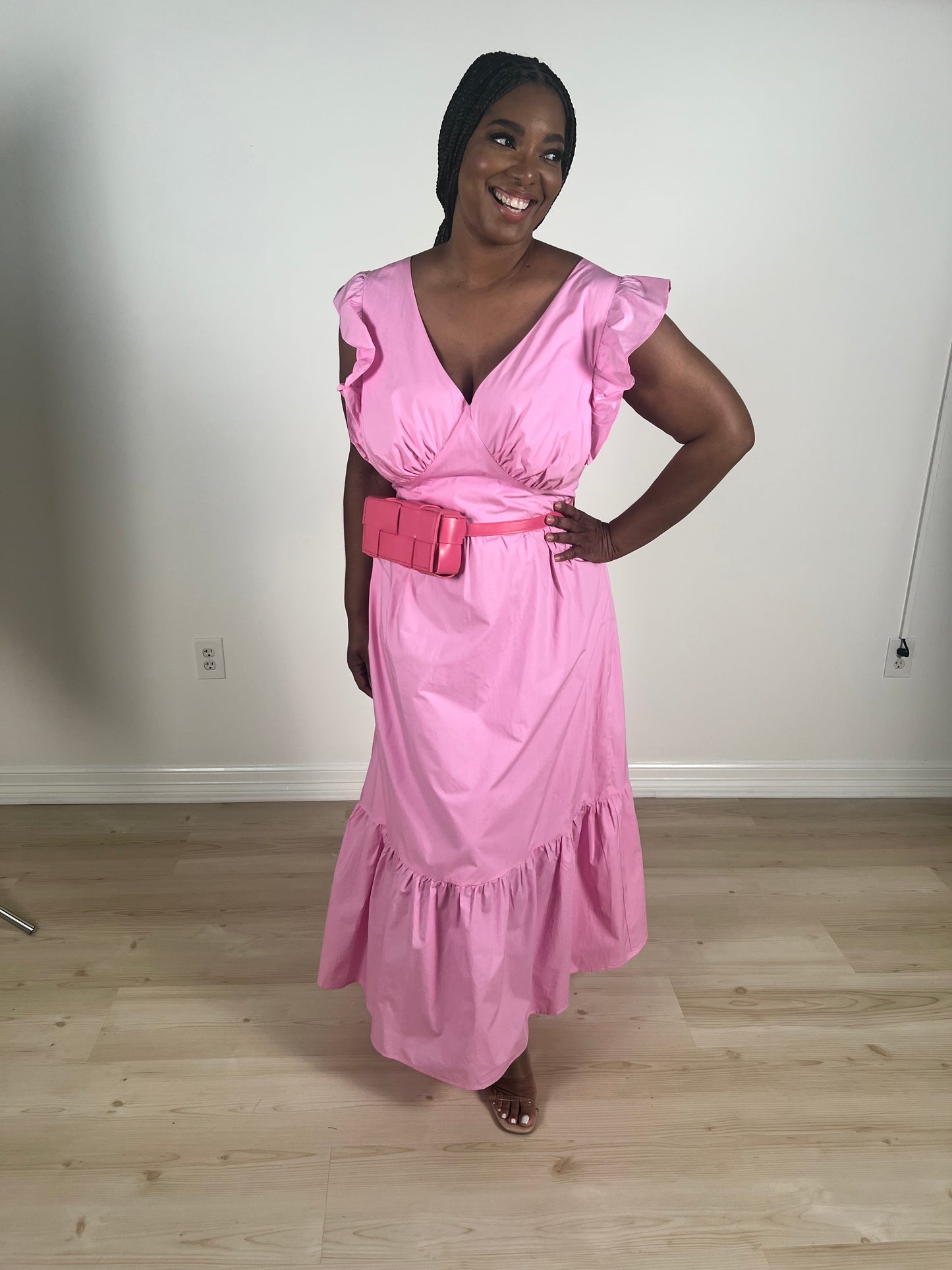 Emily Poplin Tie-Back Maxi Dress