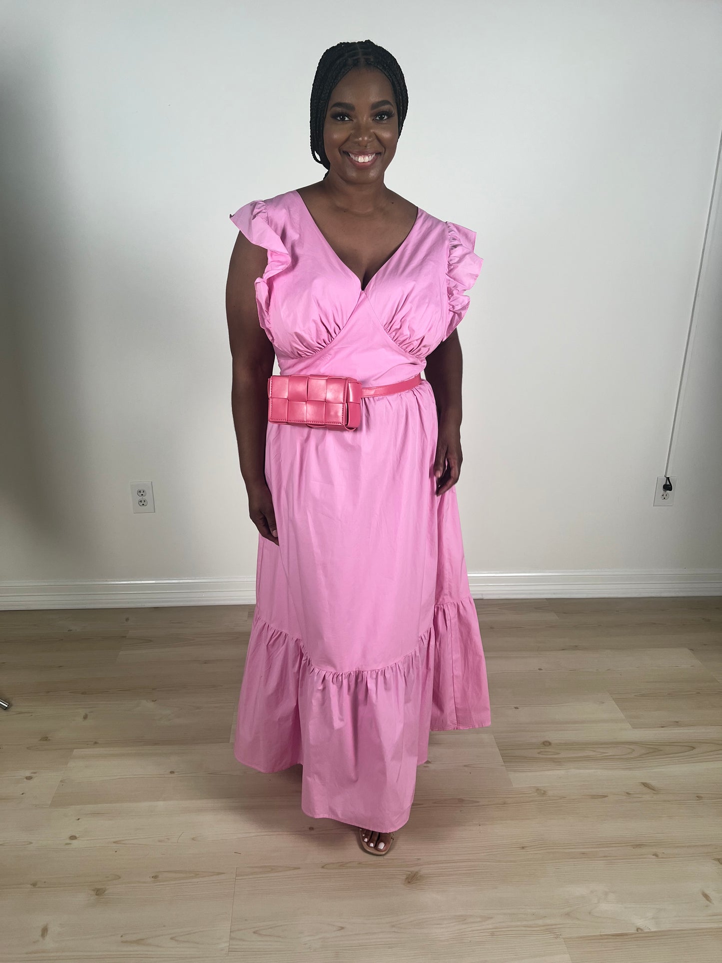 Emily Poplin Tie-Back Maxi Dress