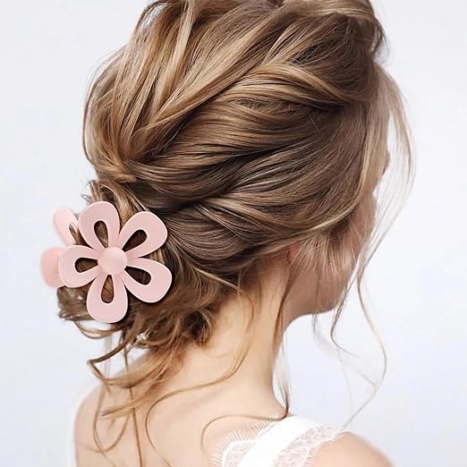Mariah Open Floral Large Hair Clip- Neutral