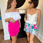 Farrah Fuchsia Mini Skirt
