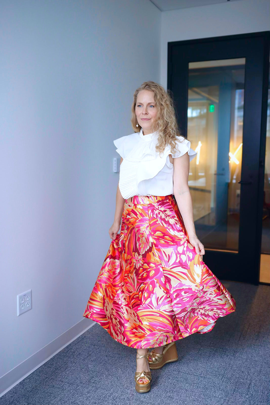 Candance woven midi skirt