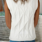 Laurel Pearled High Neck Textured Knit Sweater Vest