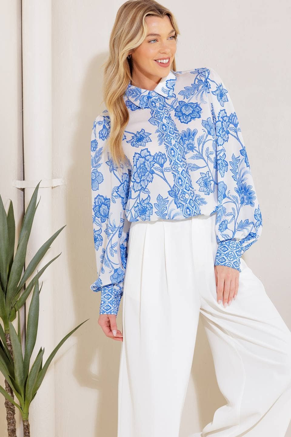 Savannah Lane Printed Blouse