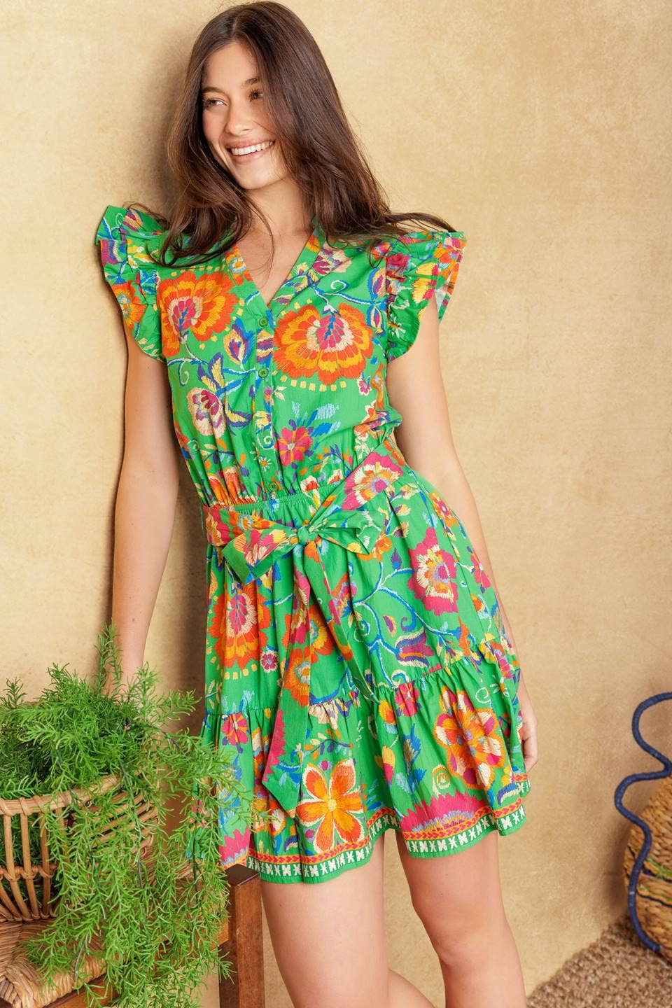 Jade Floral Mini Dress