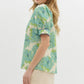 Renee mint floral blouse
