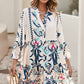 Lilah Tribal Print Buttoned Mini Dress