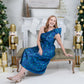 Farrah Jacquard Floral Miley Bow Midi Dress