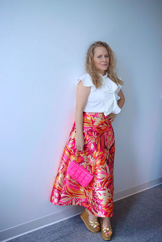 Candance woven midi skirt
