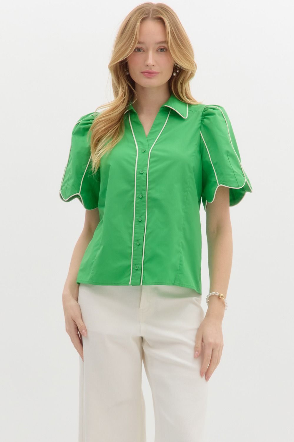 Rebecca Green Button Down Blouse