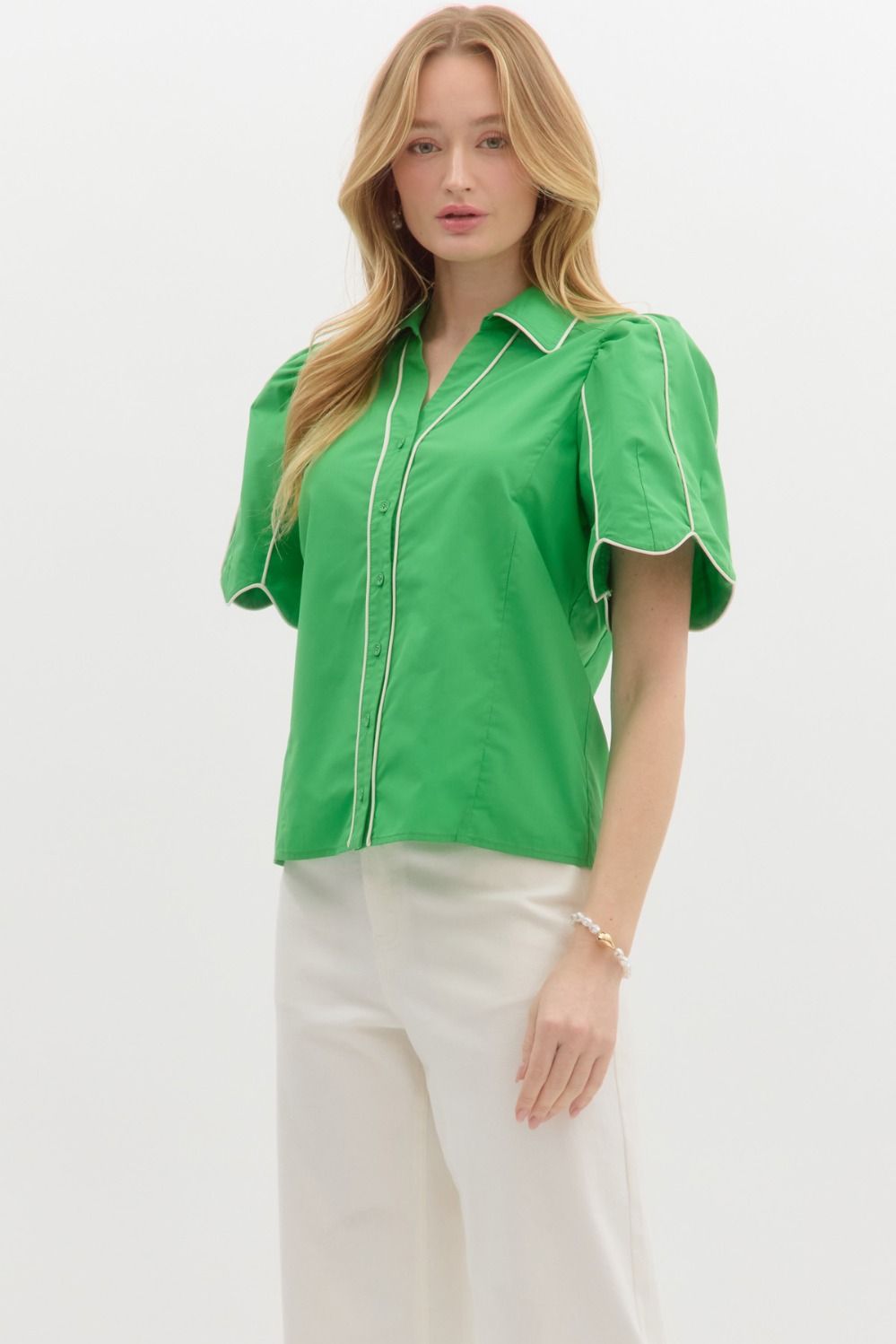 Rebecca Green Button Down Blouse