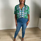 Astrid Printed Button Down Blouse