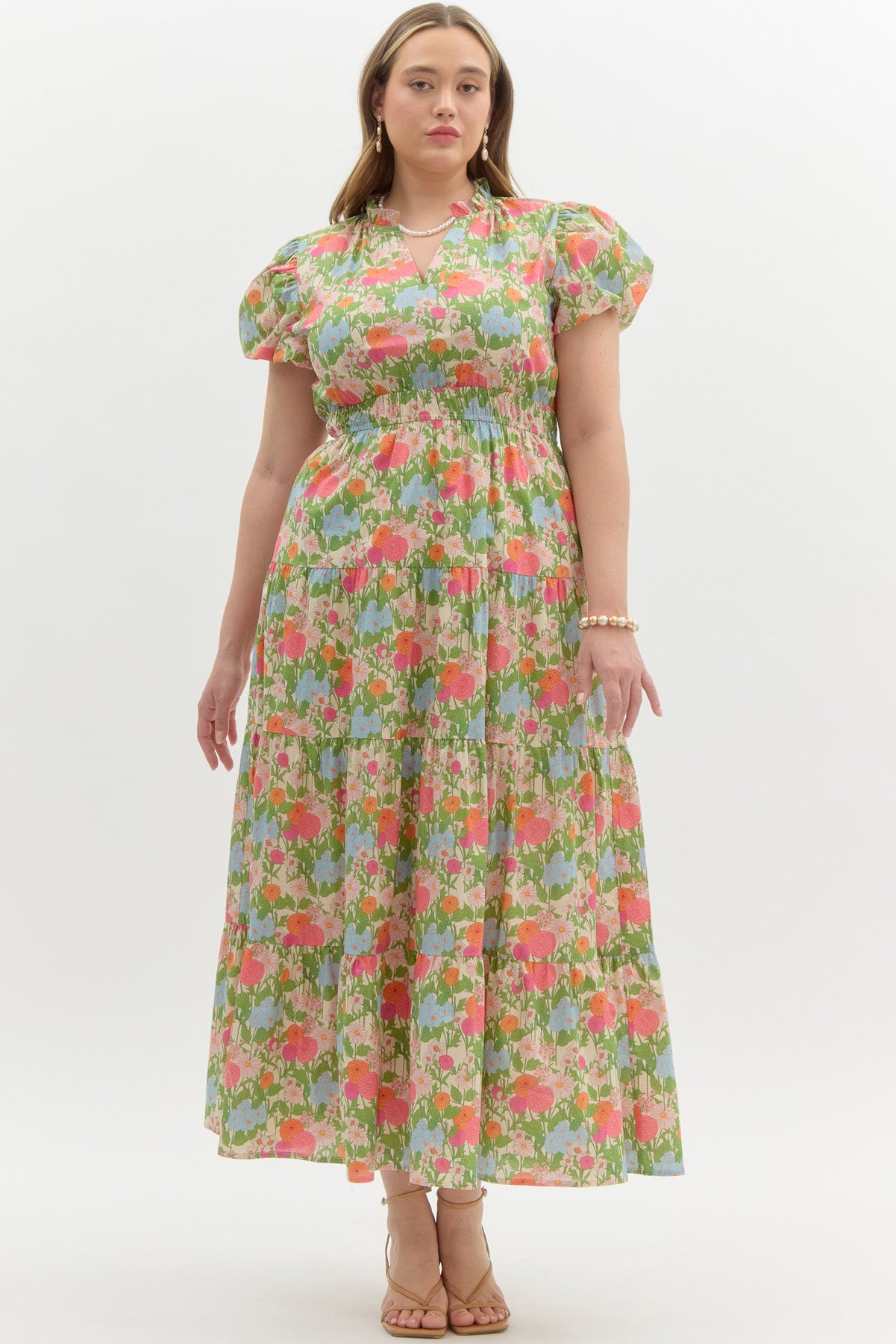 Marigold Floral Midi Dress