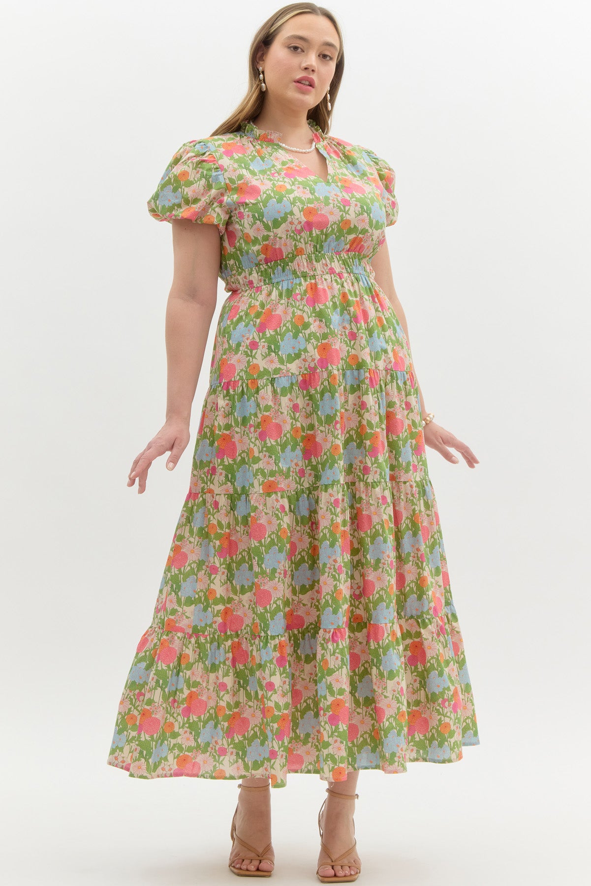 Marigold Floral Midi Dress