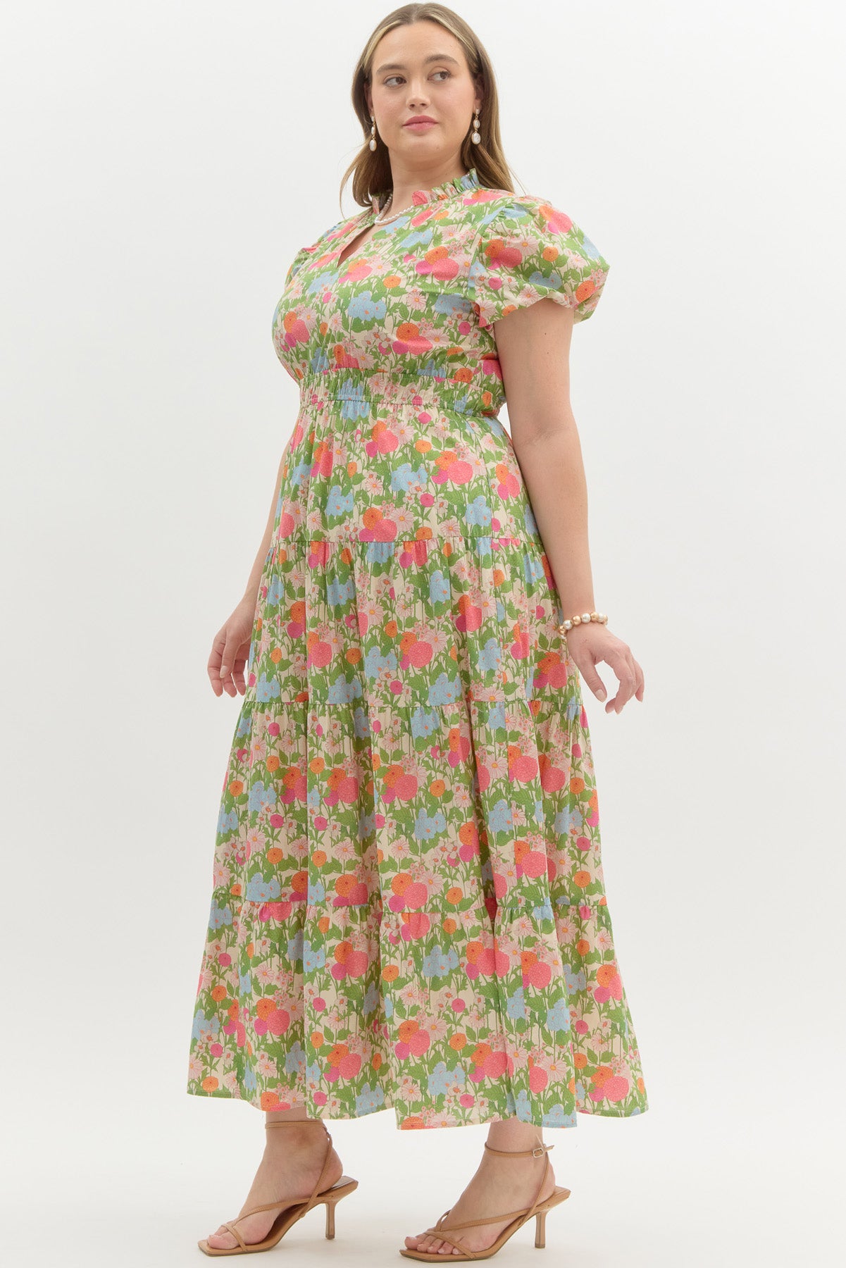 Marigold Floral Midi Dress