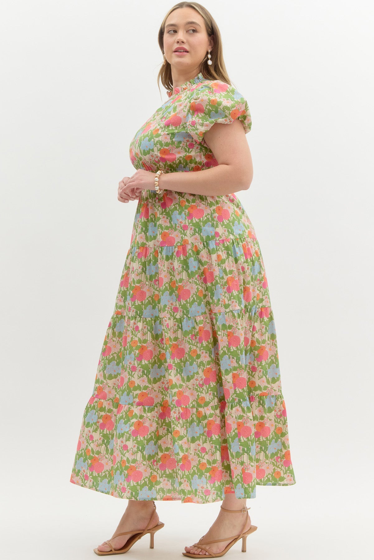 Marigold Floral Midi Dress